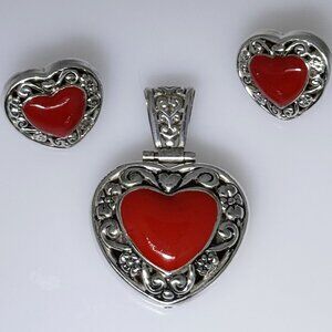 Vintage jewelry set from Best retailer, circa 1980s, hearts